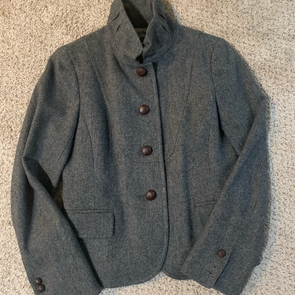 Jcrew cropped wool pea coat - pleated collar